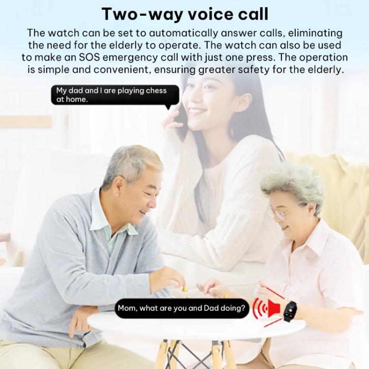 FA83S 1.69-inch 4G Network GPS Tracking Elderly Care Smart Watch Support Heart Rate / Blood Pressure Monitoring, Eurasia-Africa Version, American Version