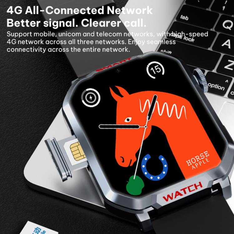 FA82S 1.83-inch 4G Network GPS Tracking Smart Watch Support Heart Rate / Blood Pressure Monitoring