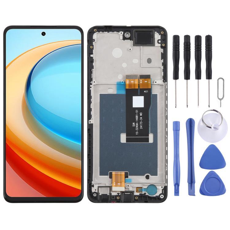 LCD Screen Digitizer Full Assembly with Frame, For ZTE Blade A76 4G Z2474, For ZTE Blade A76 5G Z2469N, For ZTE Blade A36 Z2472, For ZTE Blade A56 Z2473, For ZTE Blade A75 5G Z2357N, For ZTE Blade A35 Z2453, For ZTE Blade A55 Z2450