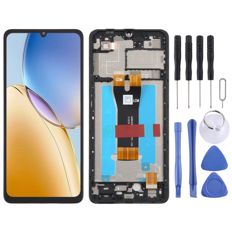 LCD Screen Digitizer Full Assembly with Frame, For ZTE Blade A76 4G Z2474, For ZTE Blade A76 5G Z2469N, For ZTE Blade A36 Z2472, For ZTE Blade A56 Z2473, For ZTE Blade A75 5G Z2357N, For ZTE Blade A35 Z2453, For ZTE Blade A55 Z2450