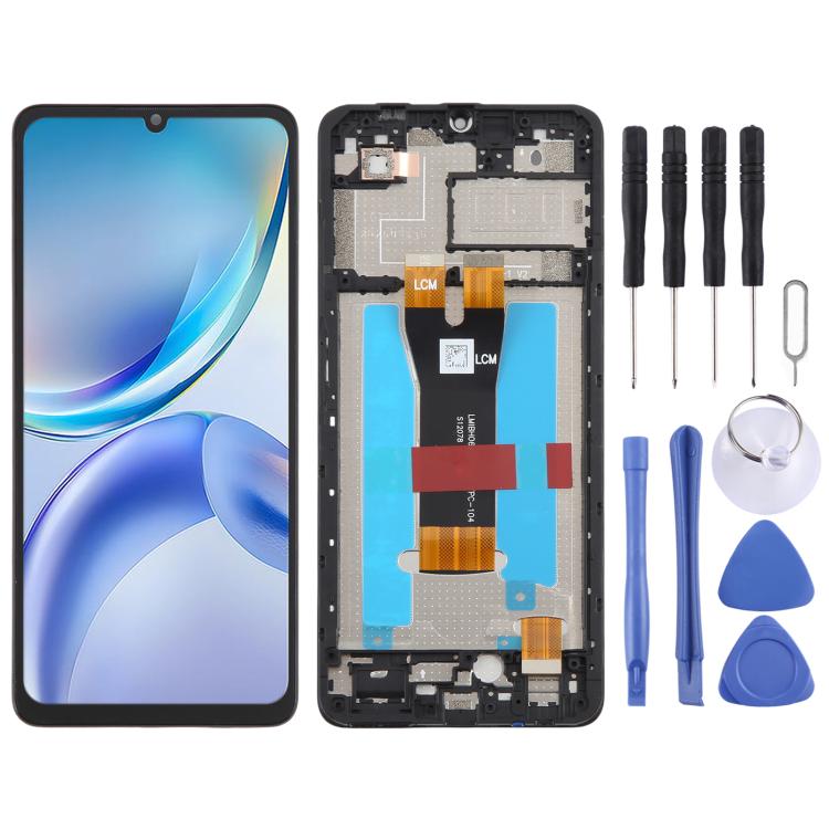LCD Screen Digitizer Full Assembly with Frame, For ZTE Blade A76 4G Z2474, For ZTE Blade A76 5G Z2469N, For ZTE Blade A36 Z2472, For ZTE Blade A56 Z2473, For ZTE Blade A75 5G Z2357N, For ZTE Blade A35 Z2453, For ZTE Blade A55 Z2450