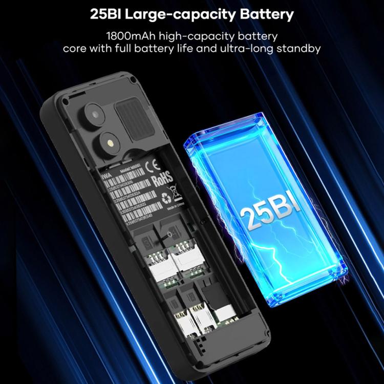 UNIWA MS001 Keypad Phone, 1.77 inch Spreadtrum SC6531CA, Network: 2G, 4 SIM 4 Standby, 21 Keys, EU Plug, US Plug, UK Plug, AU Plug