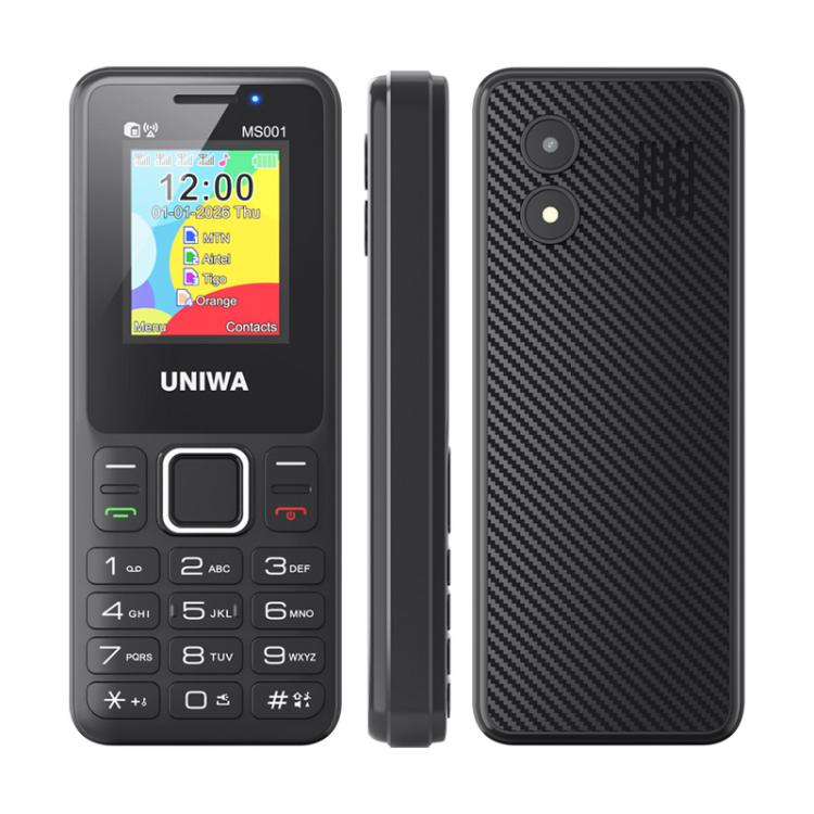 UNIWA MS001 Keypad Phone, 1.77 inch Spreadtrum SC6531CA, Network: 2G, 4 SIM 4 Standby, 21 Keys, EU Plug, US Plug, UK Plug, AU Plug