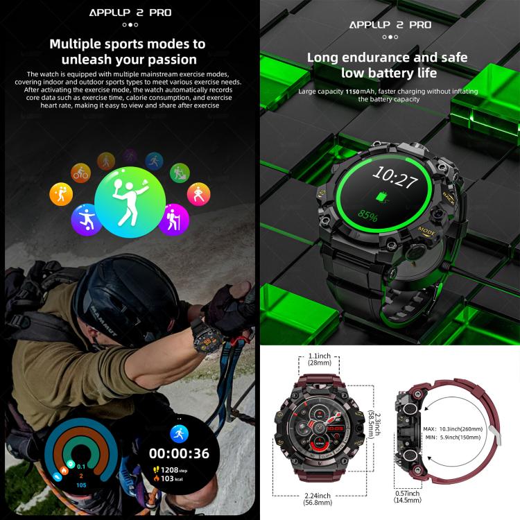 LOKMAT APPLLP 2 Pro 4G Smart Watch,1.508 inch SC8541E Quad Core, 4GB+64GB, Android 8.1, Video Call