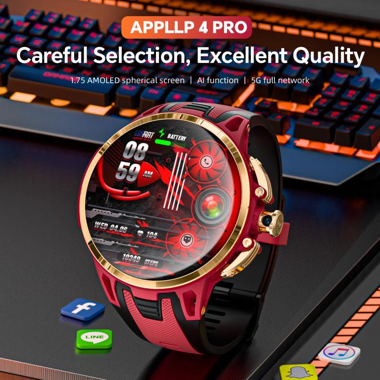 LOKMAT APPLLP 4 Pro 4G Smart Watch, 1.75 inch SC8541E Quad Core, 3GB+32GB, Android 8.1, Video Call