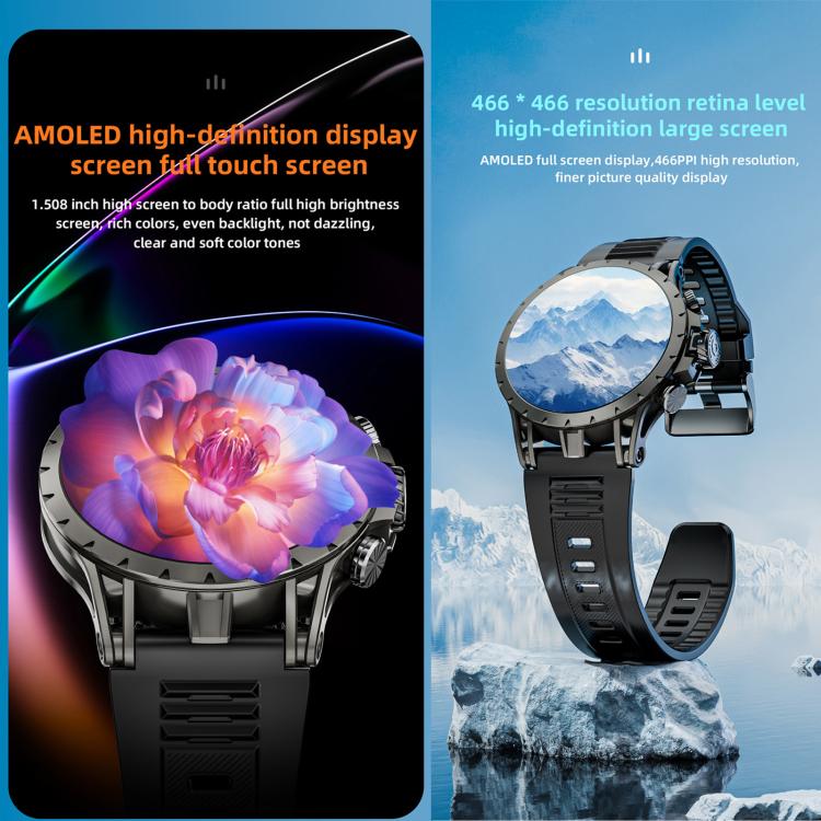 LOKMAT APPLLP 4 4G Smart Watch, 1.58 inch SC8541E Quad Core, 3GB+32GB, Android 8.1, GPS, Heart Rate, Blood Oxygen, Blood Pressure Monitoring, NFC