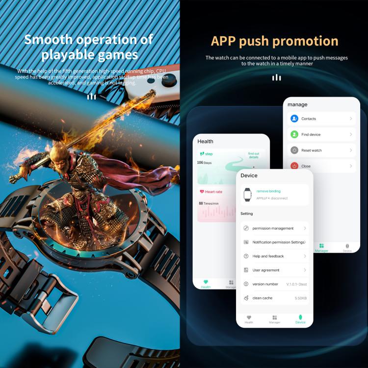 LOKMAT APPLLP 4 4G Smart Watch, 1.58 inch SC8541E Quad Core, 3GB+32GB, Android 8.1, GPS, Heart Rate, Blood Oxygen, Blood Pressure Monitoring, NFC