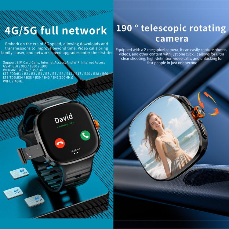 LOKMAT APPLLP 6 Max 4G Smart Watch, 1.58 inch SC8541E Quad Core, 3GB+32GB, Android 8.1, Video Call , Heart Rate