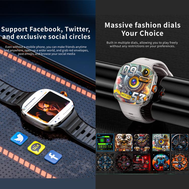 LOKMAT APPLLP 6 Max 4G Smart Watch, 1.58 inch SC8541E Quad Core, 3GB+32GB, Android 8.1, Video Call , Heart Rate