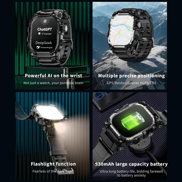 LOKMAT APPLLP 7 Max 4G Smart Watch, 1.58 inch SC8541E Quad Core, 3GB+32GB, Android 8.1, Video Call , Heart Rate