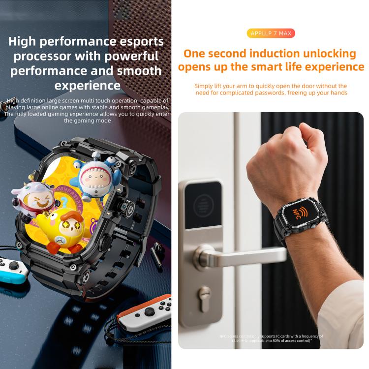 LOKMAT APPLLP 7 Max 4G Smart Watch, 1.58 inch SC8541E Quad Core, 3GB+32GB, Android 8.1, Video Call , Heart Rate