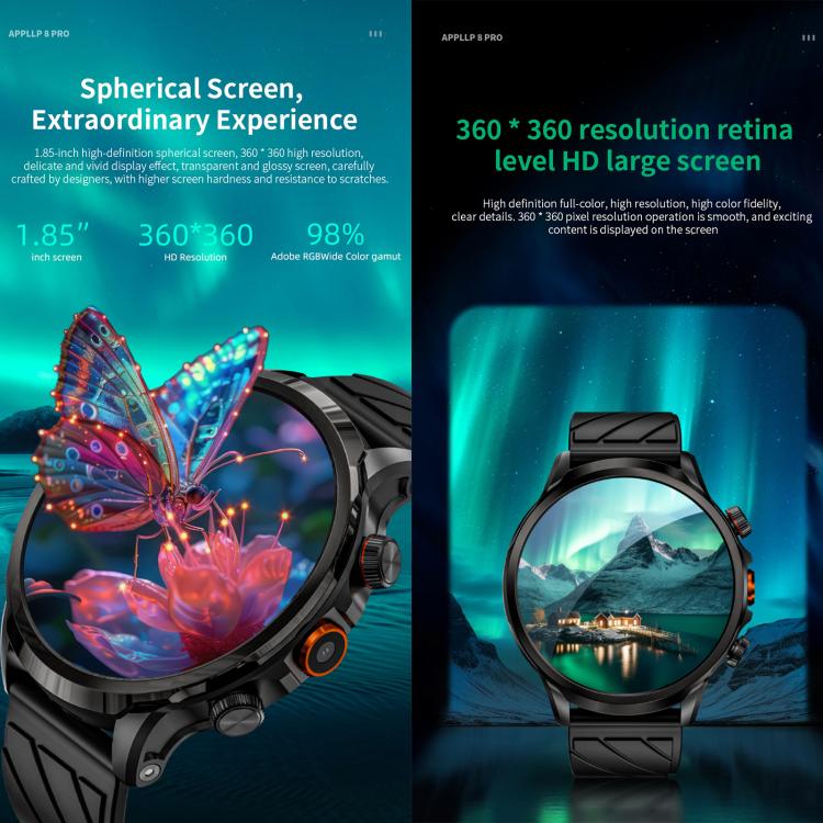LOKMAT APPLLP 8 Pro 4G Smart Watch, 1.58 inch SC8541E Quad Core, 3GB+32GB, Android 8.1, GPS, Heart Rate