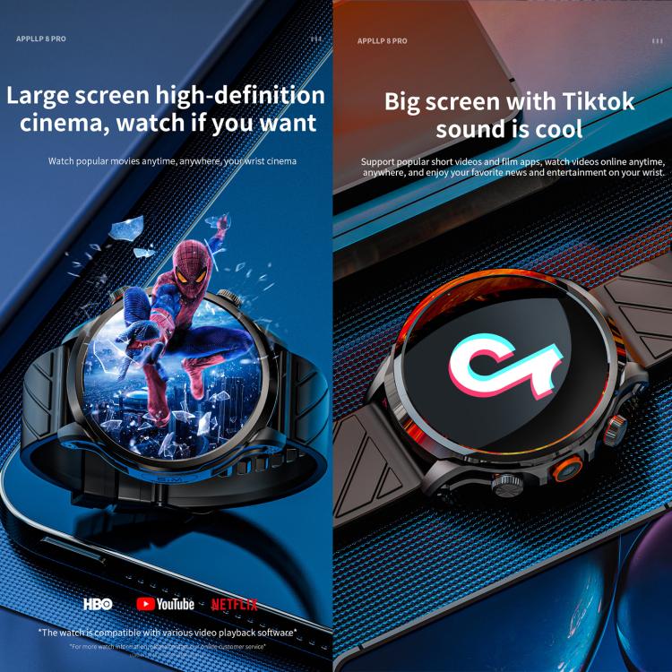 LOKMAT APPLLP 8 Pro 4G Smart Watch, 1.58 inch SC8541E Quad Core, 3GB+32GB, Android 8.1, GPS, Heart Rate