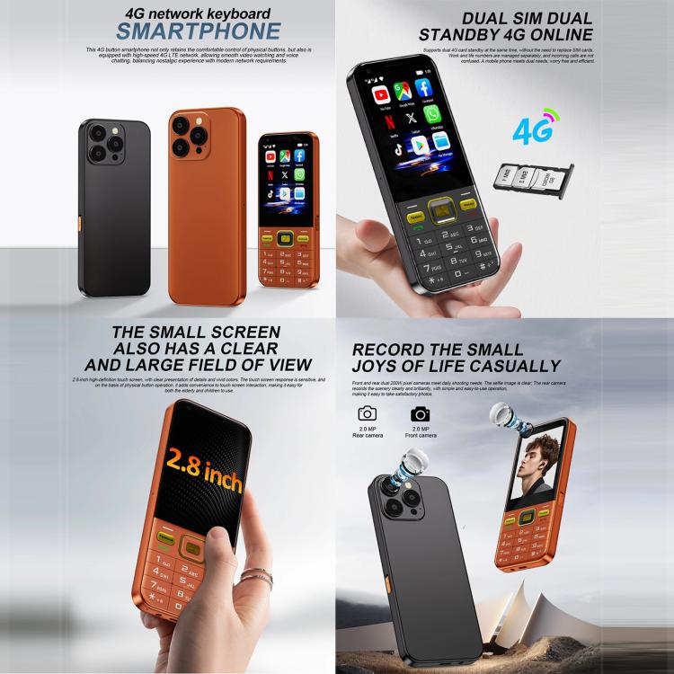 A001 / 16MP, 2GB+16GB, 2.8 inch Android 8.1 MTK6737 Quad Core, Network: 4G, Dual SIM