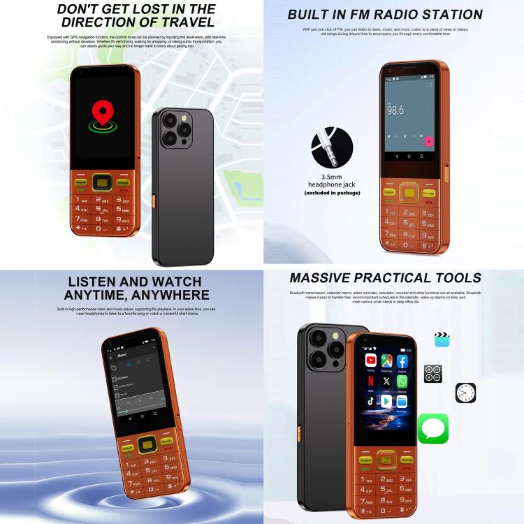 A001 / 16MP, 2GB+16GB, 2.8 inch Android 8.1 MTK6737 Quad Core, Network: 4G, Dual SIM