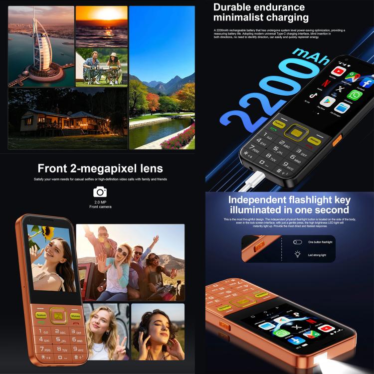 A001 / 25MP, 2GB+16GB, 2.8 inch Android 8.1 MTK6737 Quad Core, Network: 4G, Dual SIM