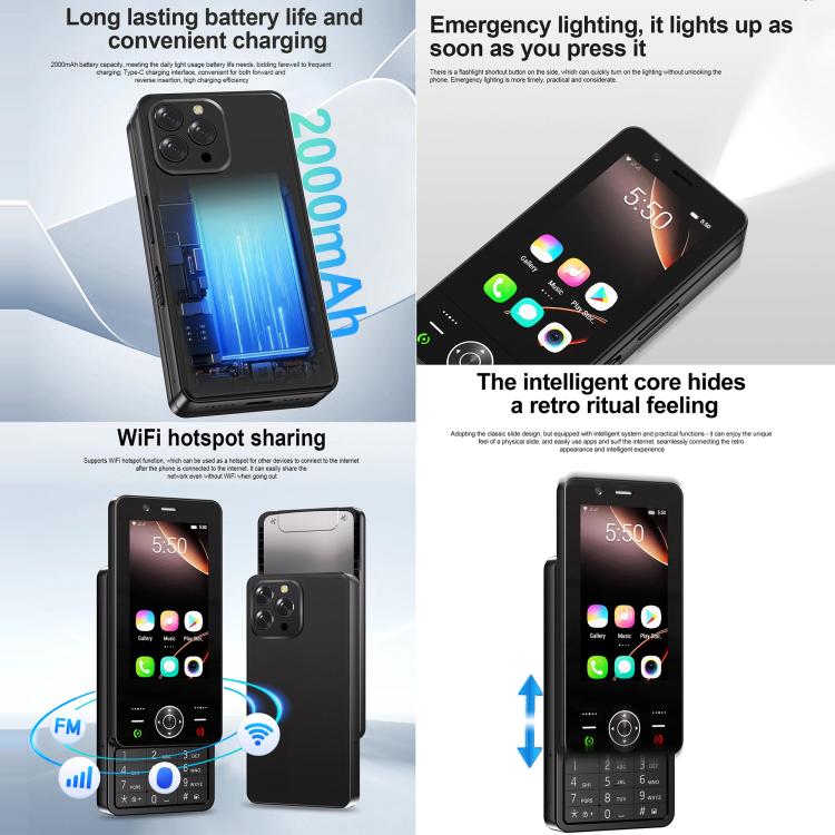 S160 Slide Phone, 2GB+16GB, 3.0 inch Android 8.1 MTK6737 Quad Core, Network: 4G, Dual SIM