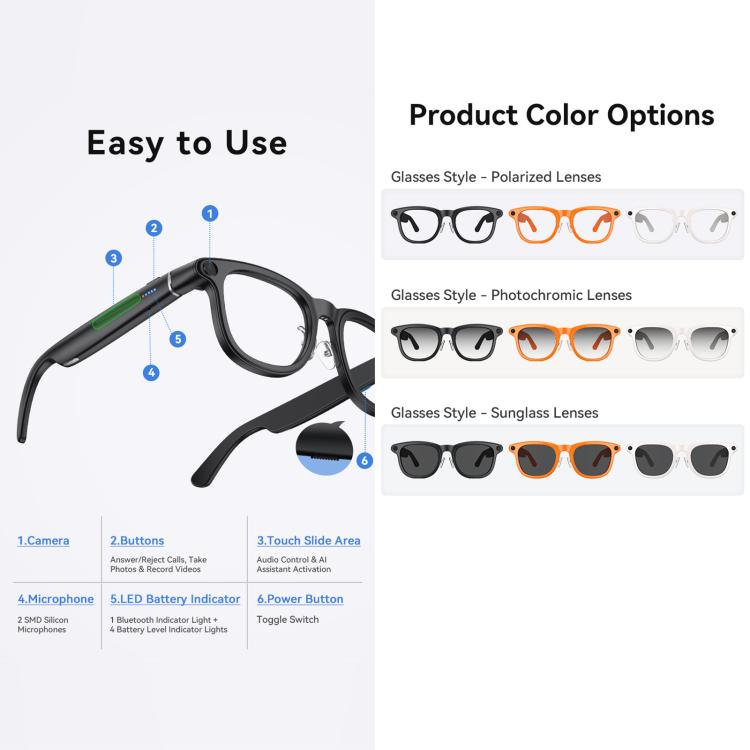 X01 Cycling Smart AI Sports Glasses 8MP HeyCyan, Six-axis Image Stabilization, Wi-Fi, BT Call, AI Voice Assistant, AI Translation