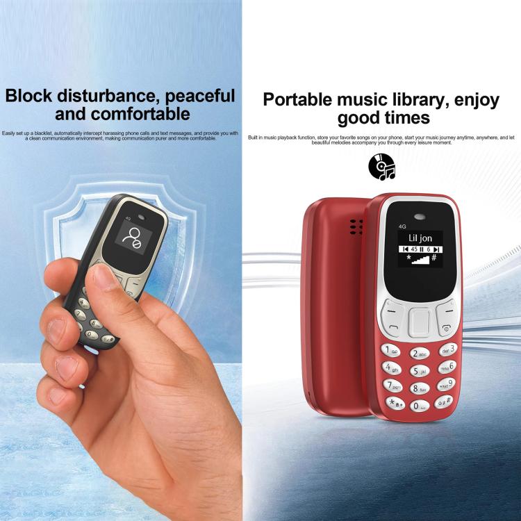BM10 4G Mini Mobile Phone, 0.66 inch Hands Free Bluetooth Dialer Headphone, MP3 Music, Dual SIM, Network: 4G