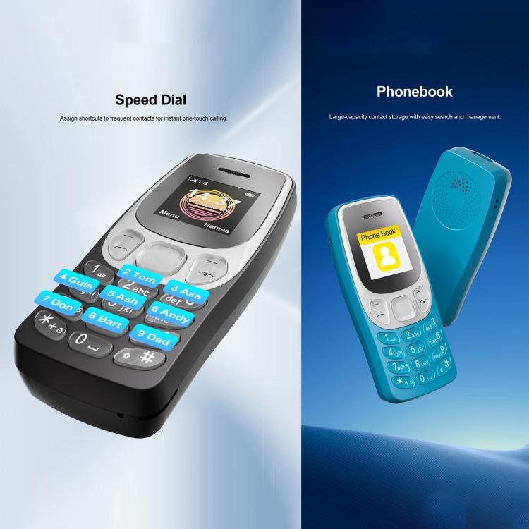 BM80 2G Mini Mobile Phone, 0.85 inch Hands Free Bluetooth Dialer Headphone, Voice Change, MP3 Music, Dual SIM, Network: 2G