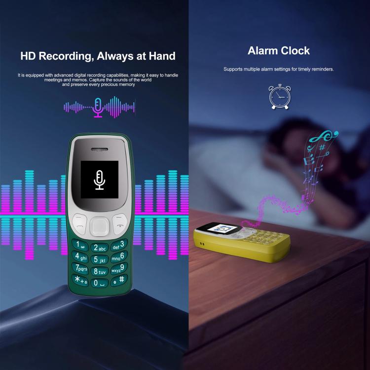 BM80 2G Mini Mobile Phone, 0.85 inch Hands Free Bluetooth Dialer Headphone, Voice Change, MP3 Music, Dual SIM, Network: 2G
