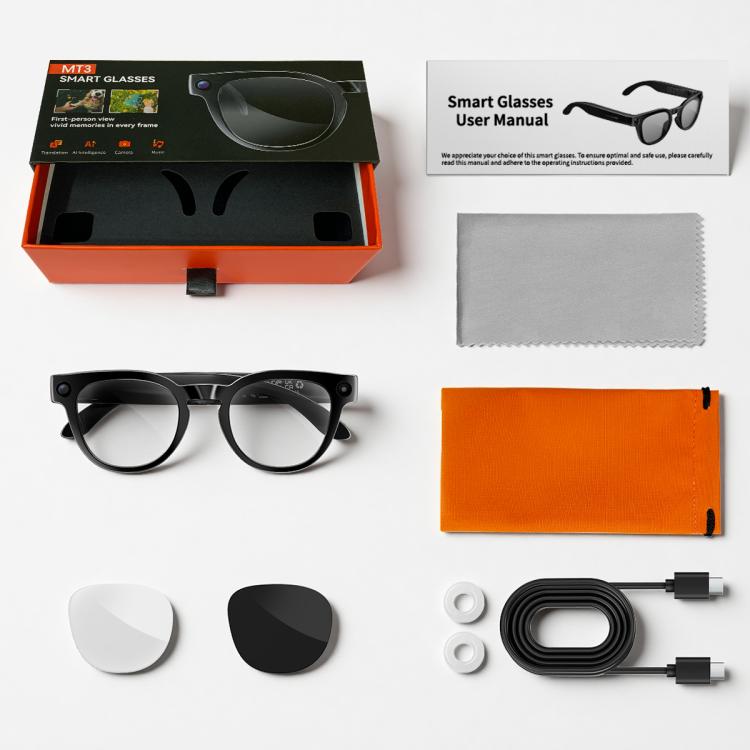 MT3 8MP Smart AI Glasses, WiFi, Touch Control, BT Call