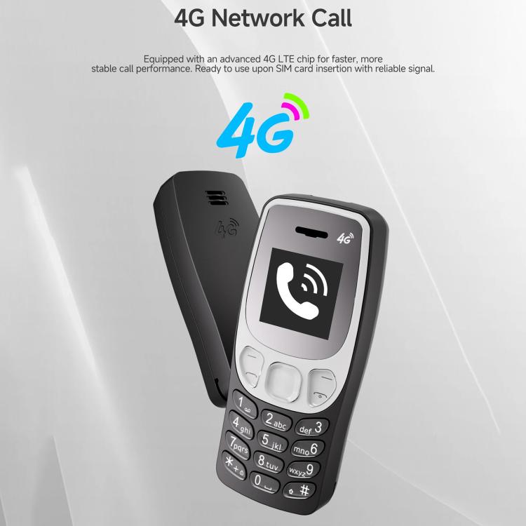 BM80 4G Mini Mobile Phone, 0.85 inch Hands Free Bluetooth Dialer Headphone, MP3 Music, Dual SIM, Network: 4G