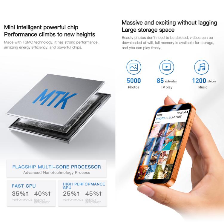 A17 mini, 2GB+16GB, 3.0 inch Android 8.1 MTK6580 Quad Core, Network: 3G, Dual SIM