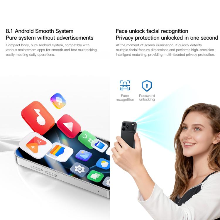 A17 mini, 2GB+16GB, 3.0 inch Android 8.1 MTK6580 Quad Core, Network: 3G, Dual SIM