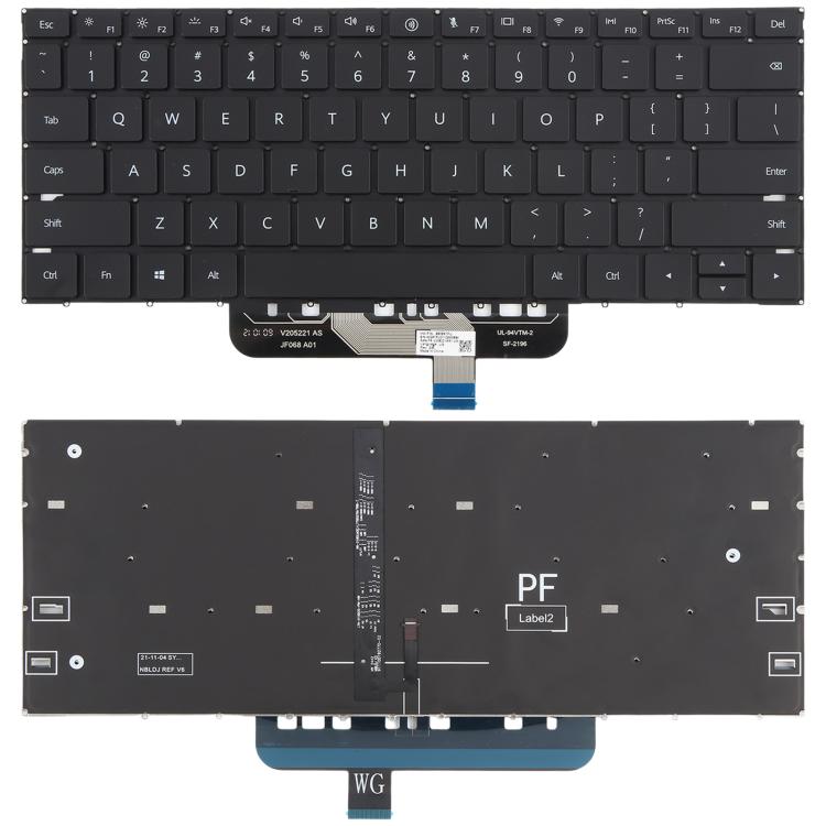 For Huawei MateBook 13s EMD-W76 / EMD-W56 / MateBook HKD-W56 / HKD-W76 US Version Backlit Laptop Keyboard, For Huawei MateBook 13s