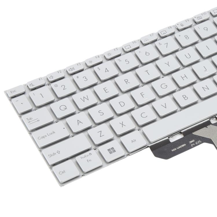 For ASUS Vivobook Pro 16 K6502 K6602 ZC ZE US Version Backlit Laptop Keyboard, For ASUS Vivobook Pro 16(Silver)