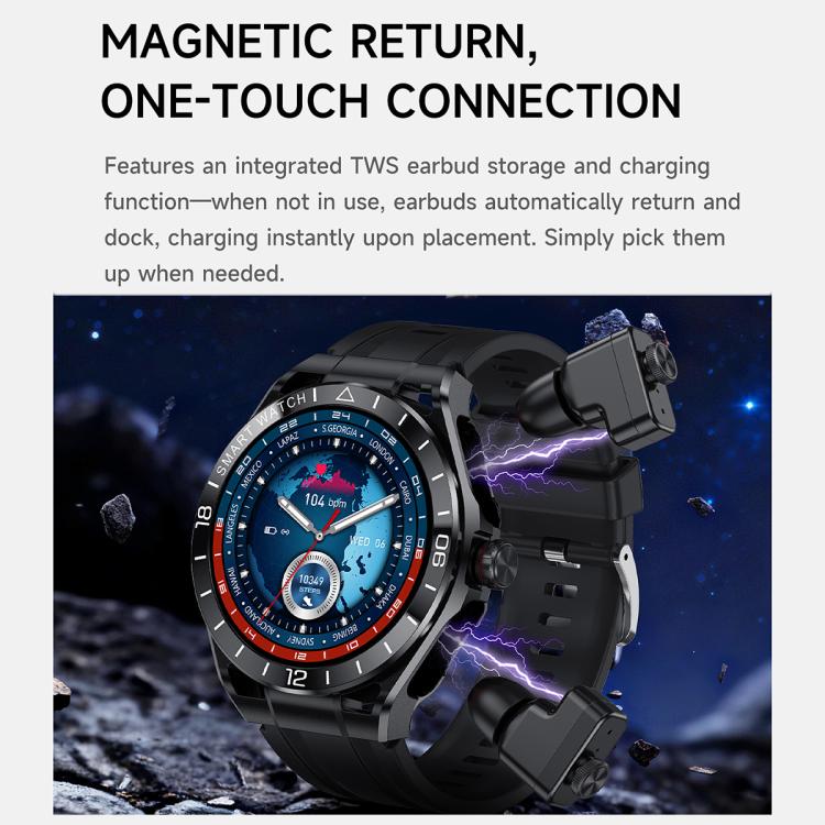 T95E 1.52-inch Display 2-in-1 Smart Sports Watch TWS Bluetooth Earphones