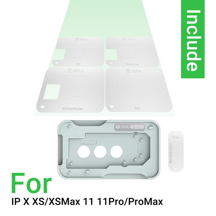 2uul BH41 Middle Layer BGA Reballing Stencil Platform Set for iPhone X-11 Series, 2uul BH41