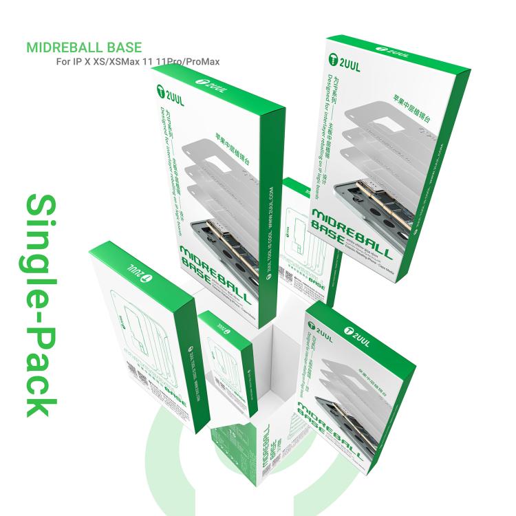 2uul BH41 Middle Layer BGA Reballing Stencil Platform Set for iPhone X-11 Series, 2uul BH41