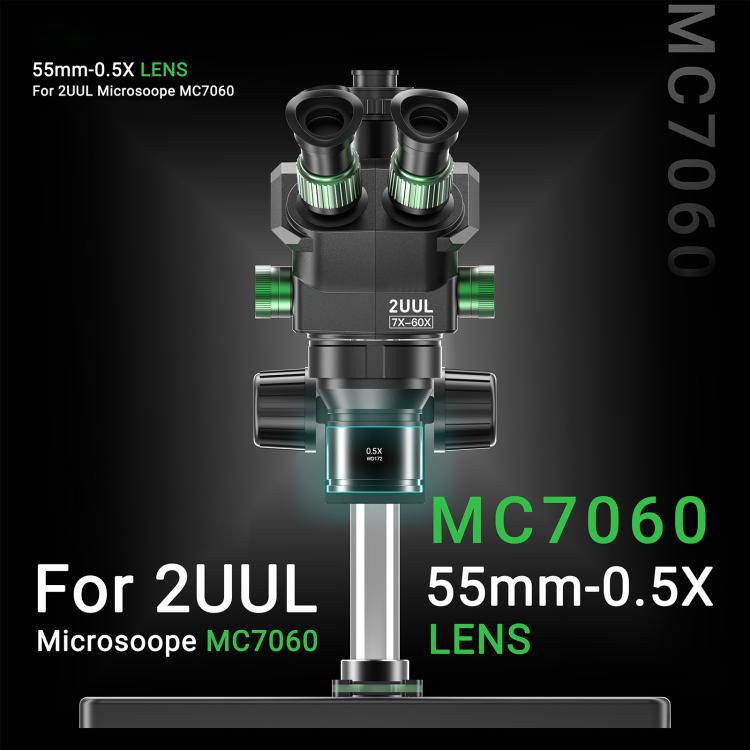 2uul MS05 55MM WD172 0.5X Lens for 2uul MC7060 Microscope, 2uul MS05