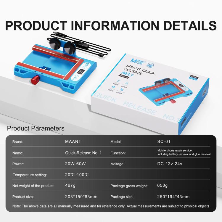 MaAnt SC-01 Quick Release NO.1 Heating Screen Removal and Adhesive Elimination Machine, MaAnt SC-01