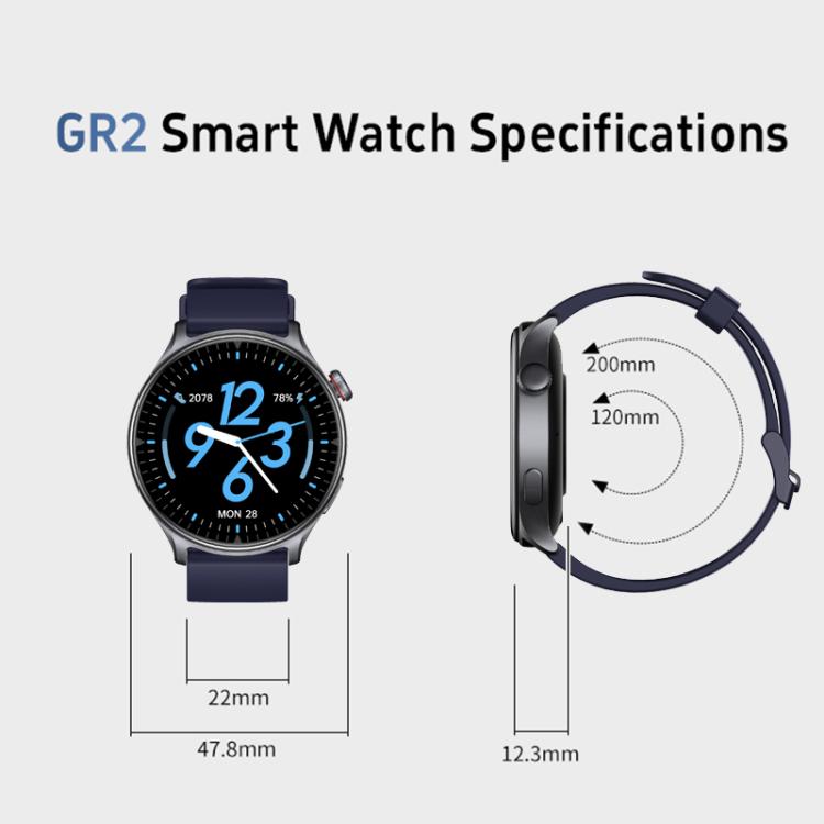 GR2 1.46 inch Ultra-HD Screen BT Calling Smart Watch, Support Health Monitoring