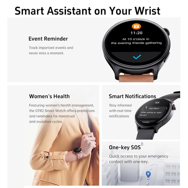 GR2 1.46 inch Ultra-HD Screen BT Calling Smart Watch, Support Health Monitoring