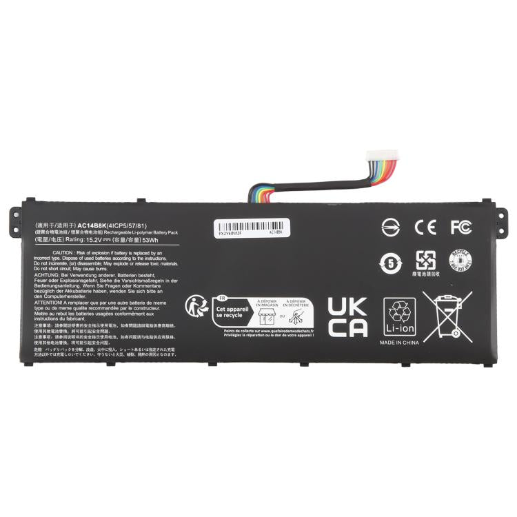 15.2V 53Wh Laptop Batteries For Acer ES1-311 A515-51G swift 3 sf314-51 52 53 N17P3 AC14B8K, For Acer ES1-311 A515-51G swift 3 sf314-51