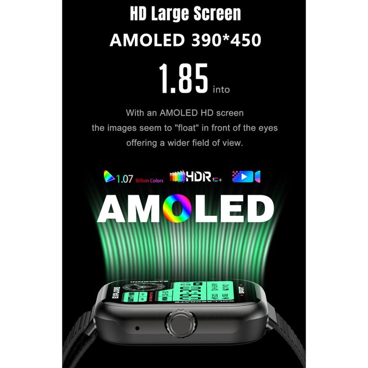 S339 1.85 inch AMOLED GPS Sport Smart Watch, Support Bluetooth Call / Sleep / Blood Oxygen / Heart Rate