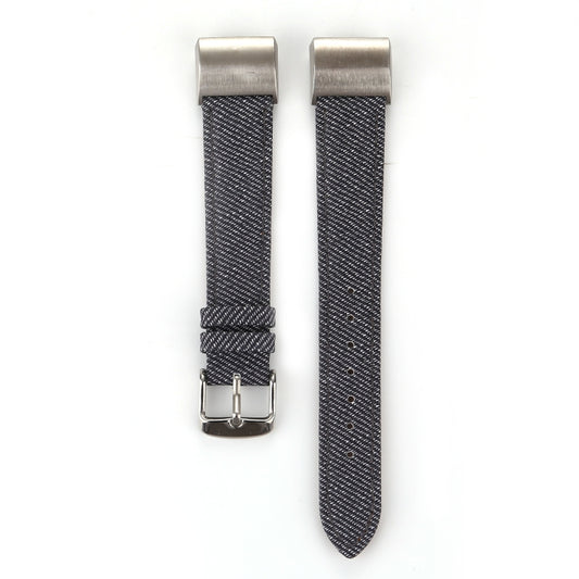 Cowboy Texture Genuine Leather Replacement Strap Watchband, For Fitbit Charge 2