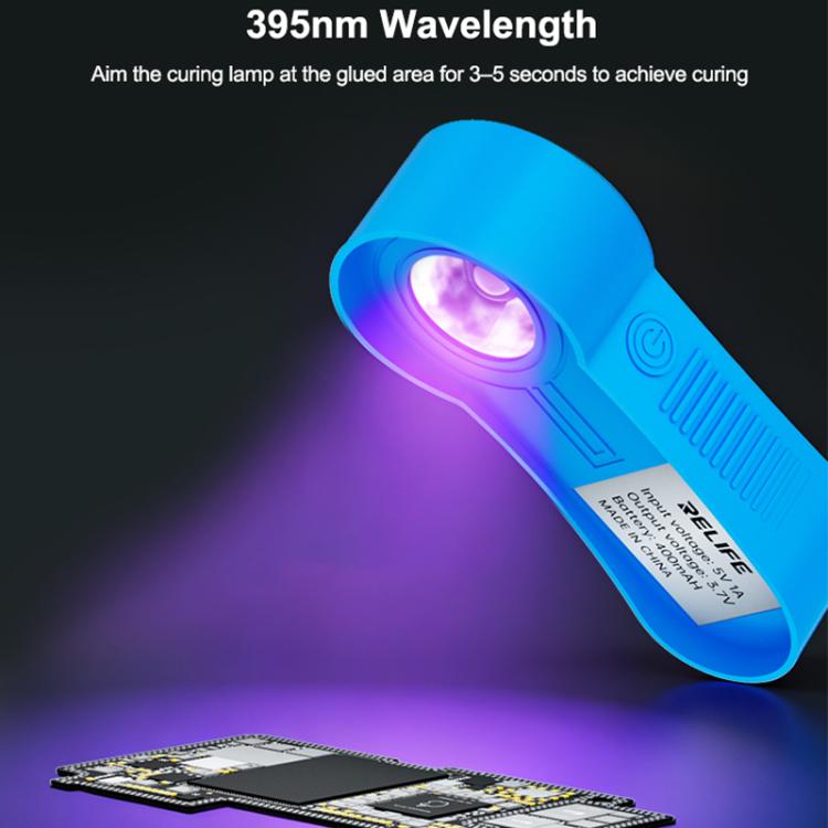 RELIFE RL-014F Rechargeable 395nm Dual LEDs Band Mini UV Curing Lamp