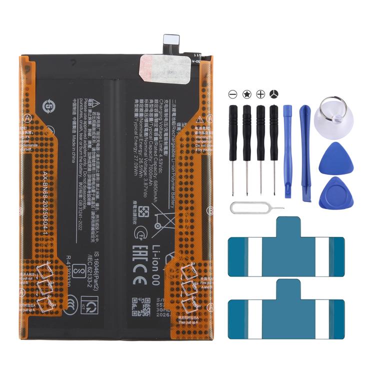 Battery, For Redmi A7 Pro 6000mAh BM6S, For Redmi Note 15 5800mAh BN6C, For Redmi Note 15 Pro 5G 7000mAh BN71, For Redmi 15 4G/5G/Poco M7 4G 7000mAh BN70, For Redmi 15C 4G 2024 6000mAh BN68, For Redmi K80 Ultra 7410mAh BM6F                             ...