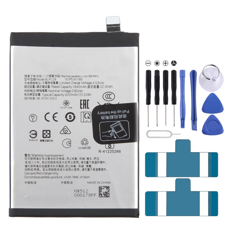 Battery, For OPPO Reno14 F 5G CPH2743 6000mAh BLPC61, For OPPO Reno14 5840mAh BLPC29