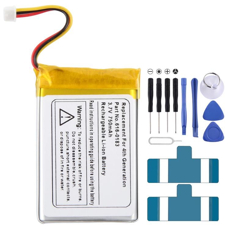 Battery, For iPod Touch 5th Gen A1421 1030mAh 616-0621, For iPod Touch 4th Gen 930mAh 3.7V 616-0552, For iPod nano 4 A1285 350mAh 616-0406, For iPod 4th Gen, For iPod 4th/Photo/U2 A1059/A1099 1100mAh 616-0206
