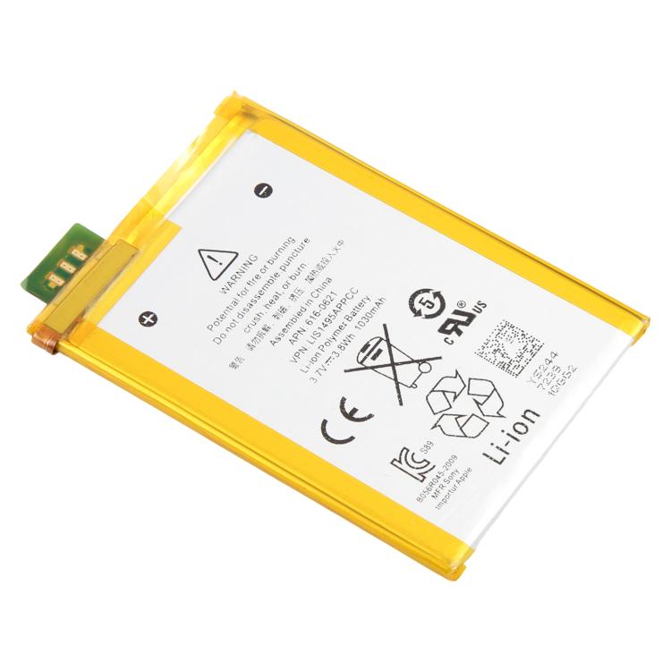 Battery, For iPod Touch 5th Gen A1421 1030mAh 616-0621, For iPod Touch 4th Gen 930mAh 3.7V 616-0552, For iPod nano 4 A1285 350mAh 616-0406, For iPod 4th Gen, For iPod 4th/Photo/U2 A1059/A1099 1100mAh 616-0206