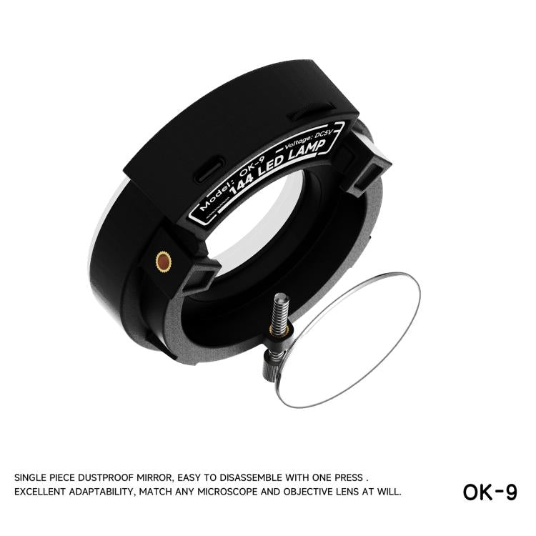 RF4 OK-9 Adjustable 144pcs LED Ring Light for Binocular / Trinocular Stereo Microscope, OK-9