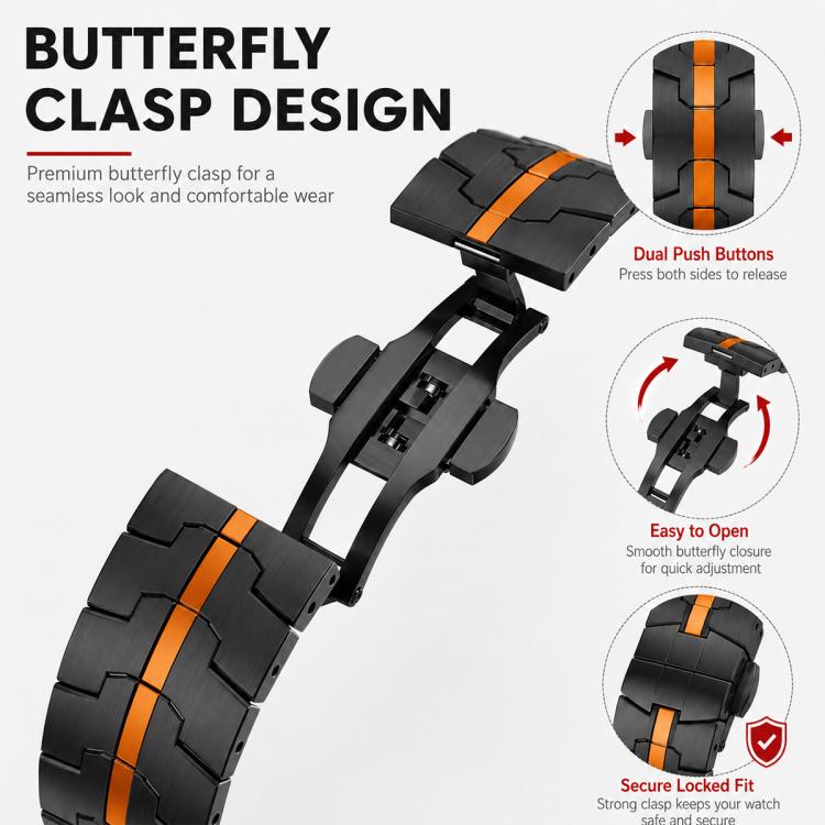 5 Pack xDfind Butterfly Buckle Stainless Steel Watch Band, For Galaxy Watch Ultra2 2026 / 2025 / 1 2024, For Galaxy Watch9 / 8 / 8 Classic