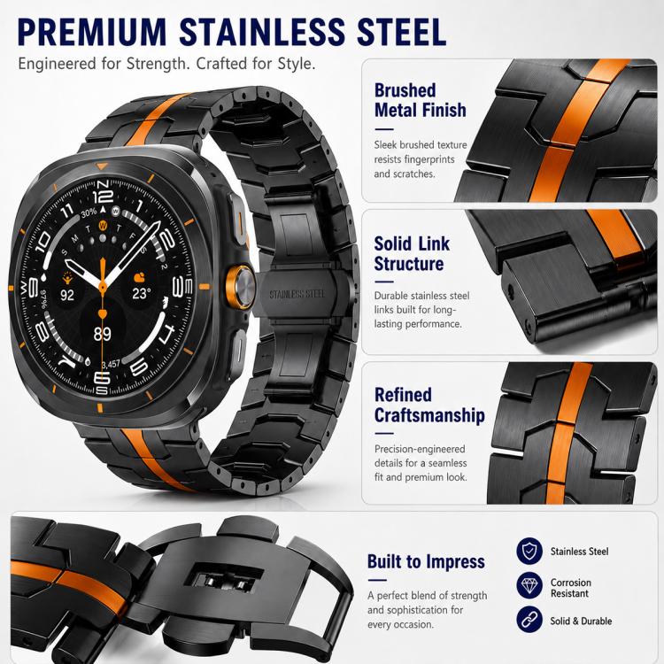 5 Pack xDfind Butterfly Buckle Stainless Steel Watch Band, For Galaxy Watch Ultra2 2026 / 2025 / 1 2024, For Galaxy Watch9 / 8 / 8 Classic