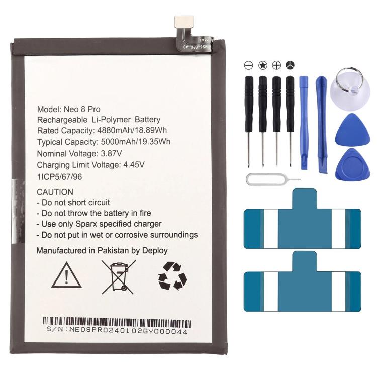 Battery, For Sparx Neo 7 Plus 5000mAh, For Sparx Neo 8i 5000mAh, For Sparx Neo 7 Ultra 8GB 5000mAh, For Sparx Neo 8 Lite 2024 5000mAh, For Sparx Neo 11 2023 5000mAh, For Sparx Neo 8 Pro 5000mAh, For Sparx Neo 8 Plus 5000mAh, For Sparx Neo 5 Plus 5000mA...